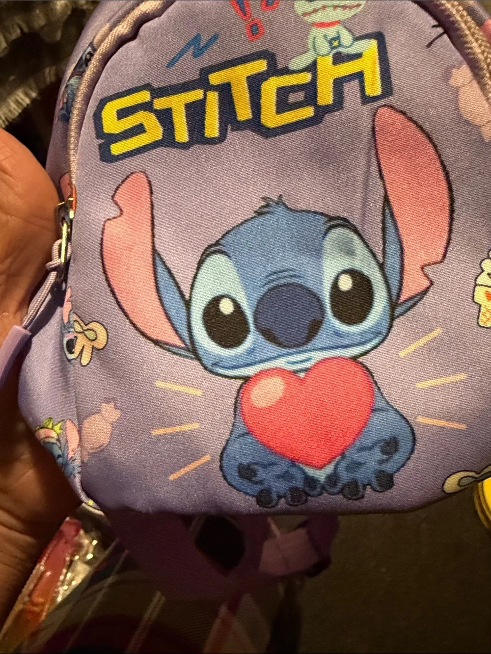 Disney Lilo & Stitch Mini Backpack with Pink and Blue Accents and pencil box